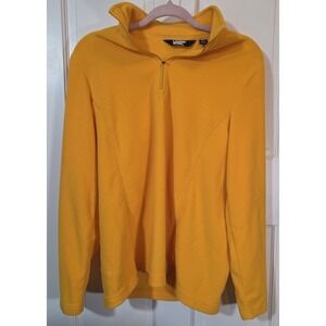 Lands End Pullover Fleece Women's Medium Sunflower  Quarter‎ Zip Long Sleeve
